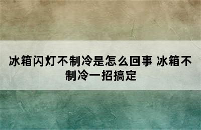 冰箱闪灯不制冷是怎么回事 冰箱不制冷一招搞定